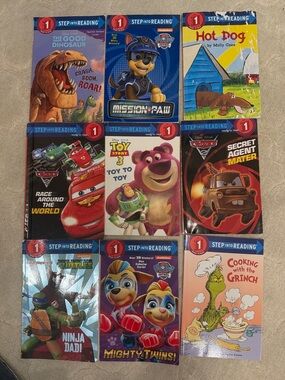 Set of 9 Level 1 Kids Book Set – Assorted Characters (Blue, Red, Purple)